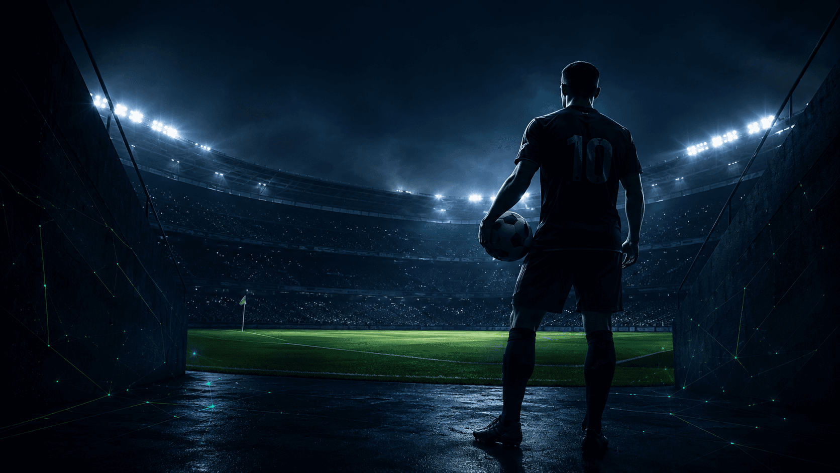 Player entering a stadium tunnel