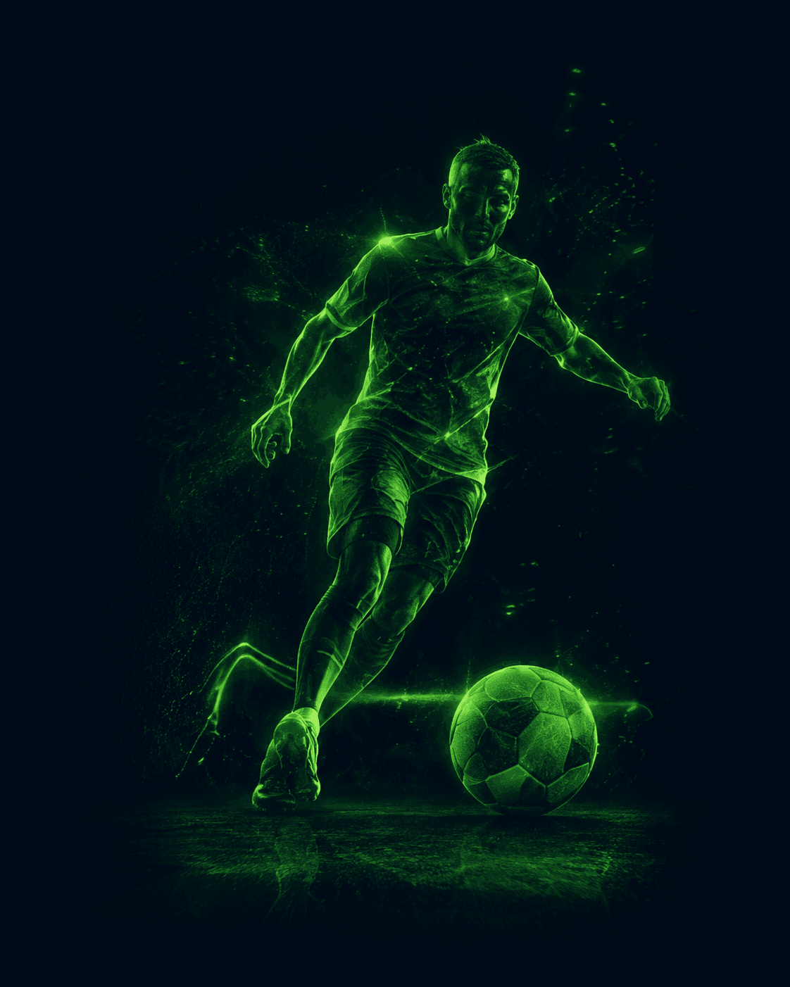 Green football player silhouette