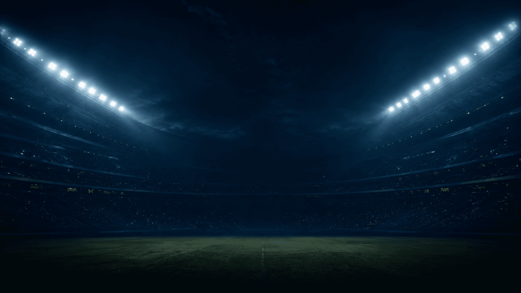 Blue stadium floodlights